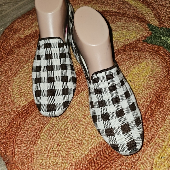 ROTHY'S 'Marta Ferri' Chestnut Check Flats 9 EXCELLENT!! EUC! - Picture 1 of 6